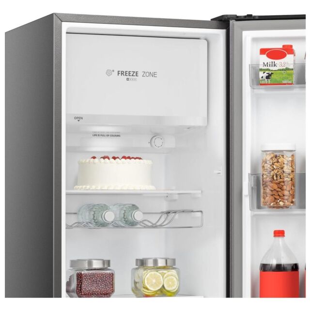 Teknix T2R128S 52cm Retro Fridge with Ice Box - Silver