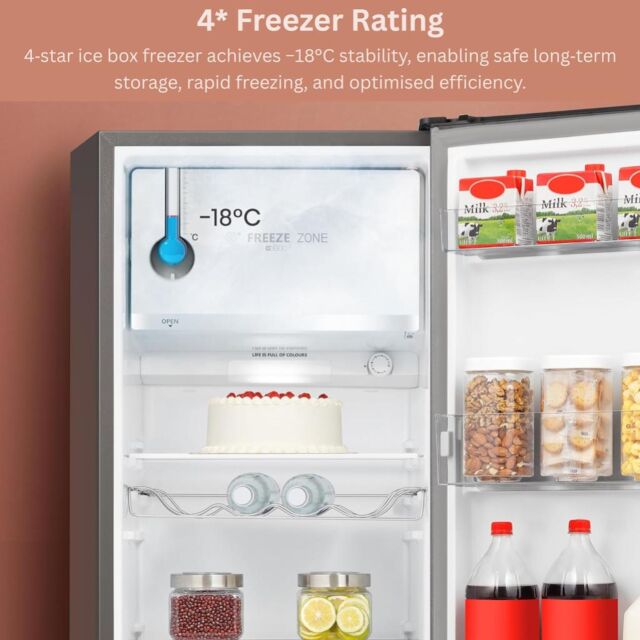 Teknix T2R128S 52cm Retro Fridge with Ice Box - Silver