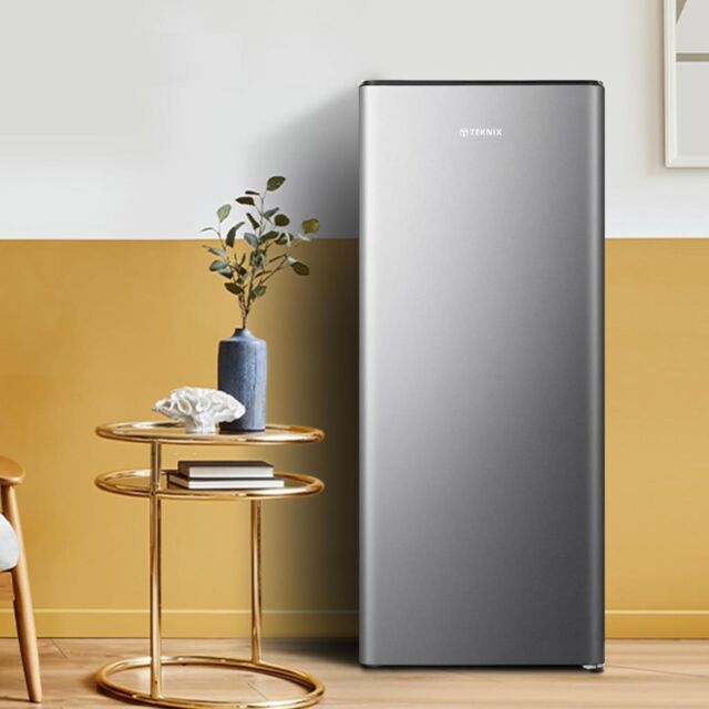 Teknix T2R128S 52cm Retro Fridge with Ice Box - Silver