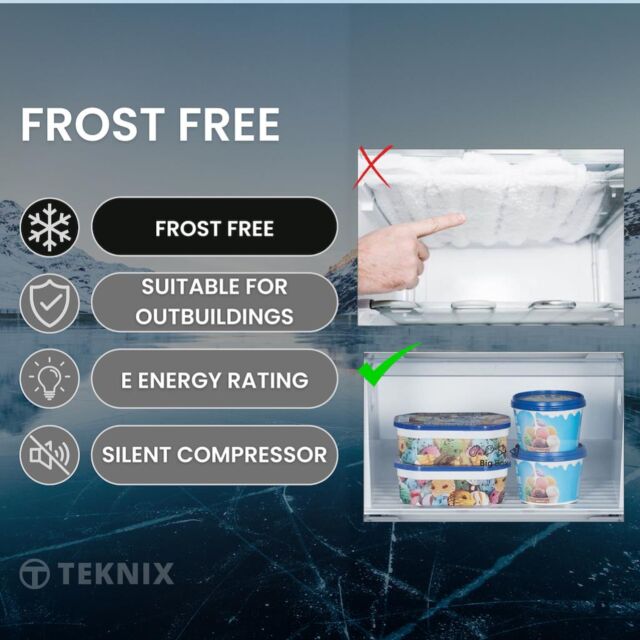 Teknix TFF1435X 143 X 55 X 60 Tall Frost Free Freezer Silver