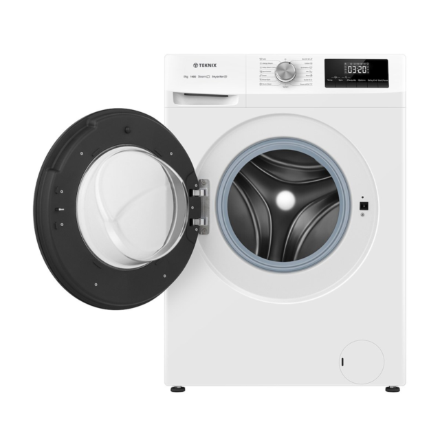Teknix TK2W814HW 2 Series Freestanding 8kg 1400rpm Washing Machine with Steam - White - A Rated
