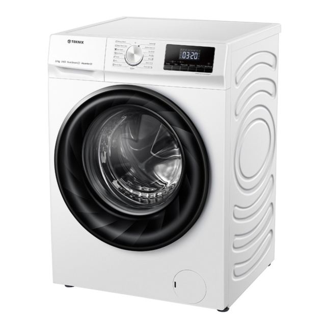 Teknix TKW12142HW Freestanding 12kg 1400rpm Washing Machine with Steam - White - A Rated
