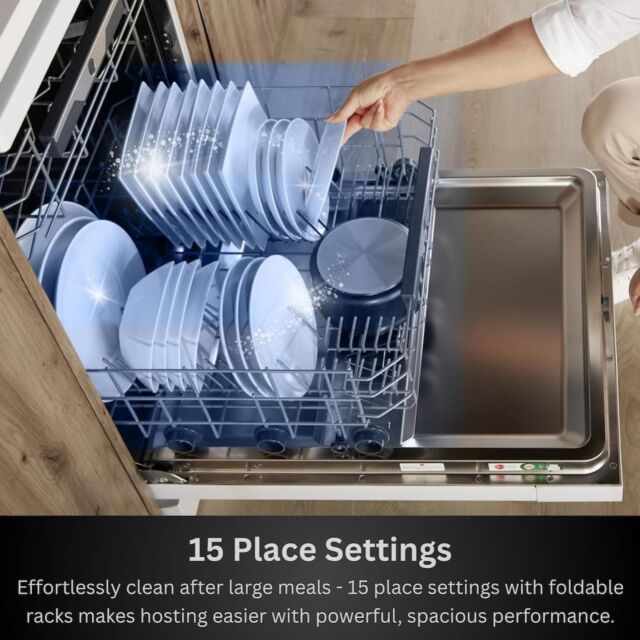 Teknix TX3BD608  Black Full Size Dishwasher  15 Place Settings  C Energy Rating