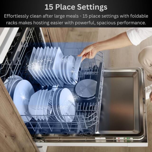 Teknix TX3FD618W 3 Series Freestanding 60cm Dishwasher - 15 Place Settings - Energy Class C - White