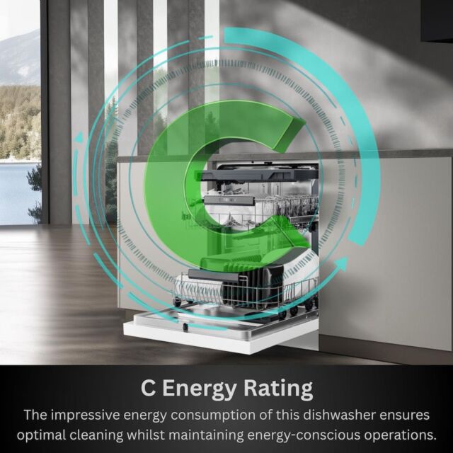 Teknix TX3FD618W 3 Series Freestanding 60cm Dishwasher - 15 Place Settings - Energy Class C - White