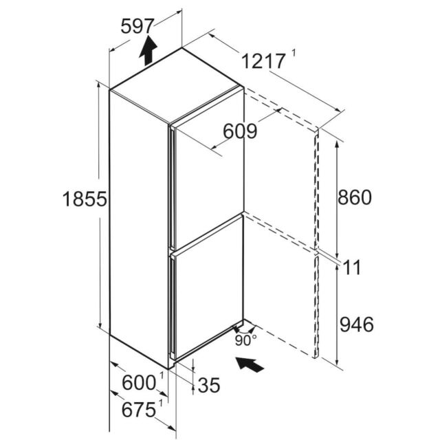 Liebherr CNsfd5204 Freestanding Fridge Freezer with EasyFresh and NoFrost