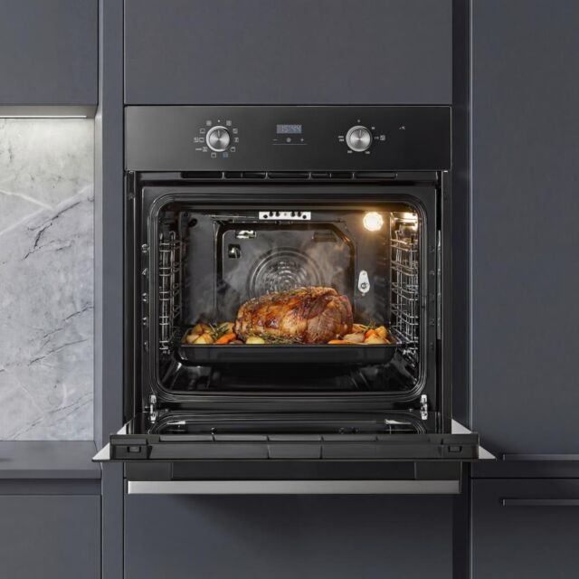 Midea Xpress Fry MBO65M90D2C-BK Multifunction Built-In Single Oven with Catalytic Liners - Black - A+ Rated