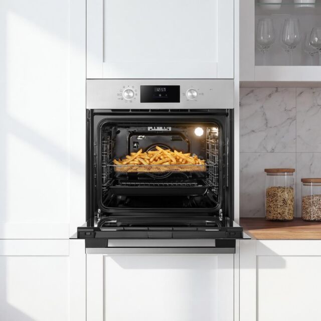 Midea Xpress Fry MBO65M90D2C-SS Multifunction Built-In Single Oven with Catalytic Liners - Stainless Steel - A+ Rated