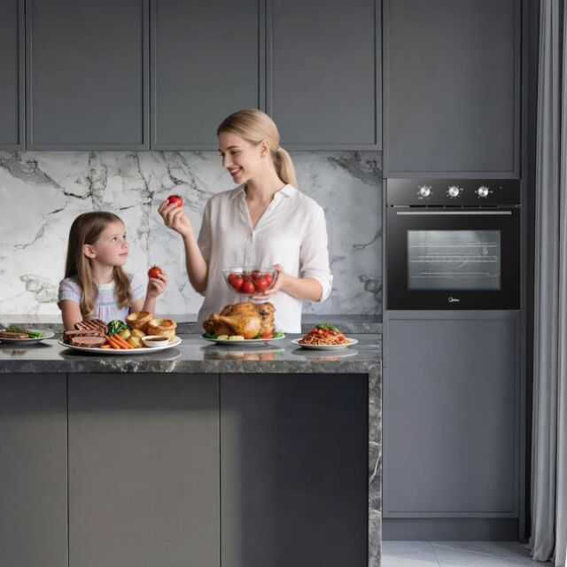 Midea Xpress MBO65M90M1-BK  Fan Built-In Single Oven - Black - A Rated