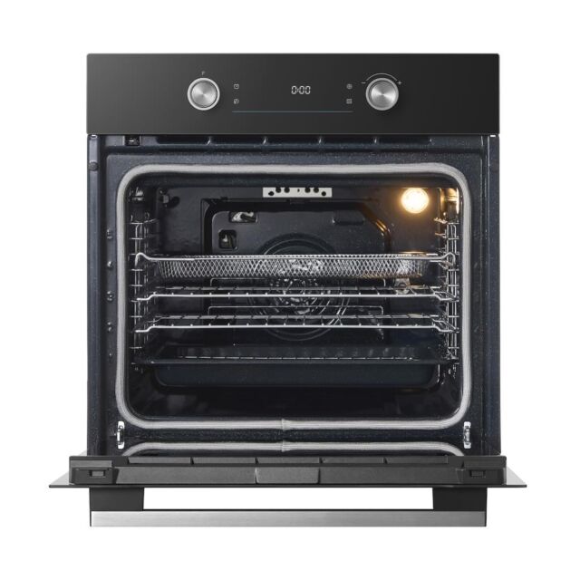 Midea Xpress Fry MBO65P90E3-BK Multifunction Built-In Single Oven with Pyrolytic Cleaning - Black - A+ Rated
