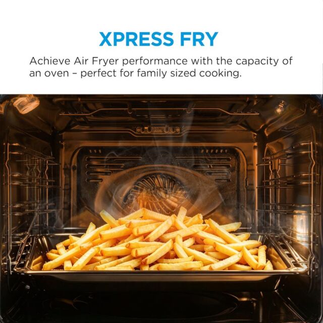 Midea Xpress Fry MBO7NP30E4-BK Mono-Dial Built-In Single Oven with Dual Pyrolytic/Aqua Cleaning - Black - A++ Rated