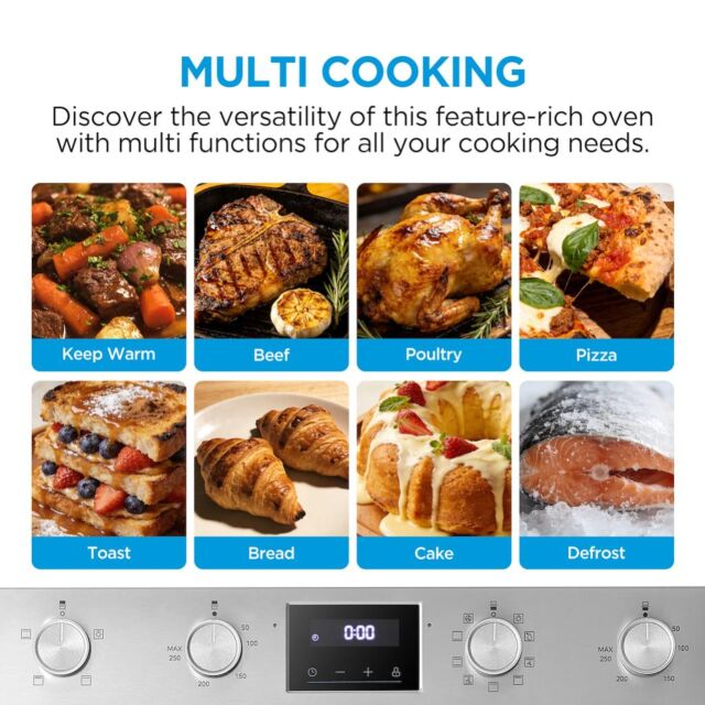 Midea MBOD70M30D0-SS Multifunction Built-In Double Oven - Stainless Steel - AA Rated