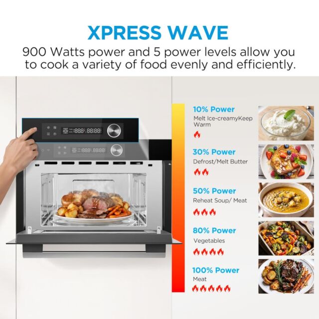 Midea Xpress Wave MBOTG934E4MO-BK 38cm High Built-In Microwave - Black