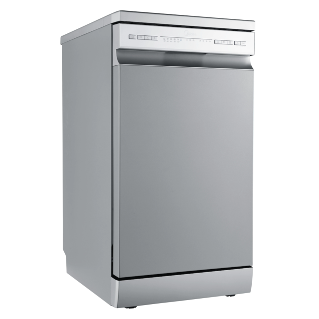 Midea MDWEF1034C(S)-WG-UK 10 Place Setting Freestanding Slimline 45cm Dishwasher - Silver