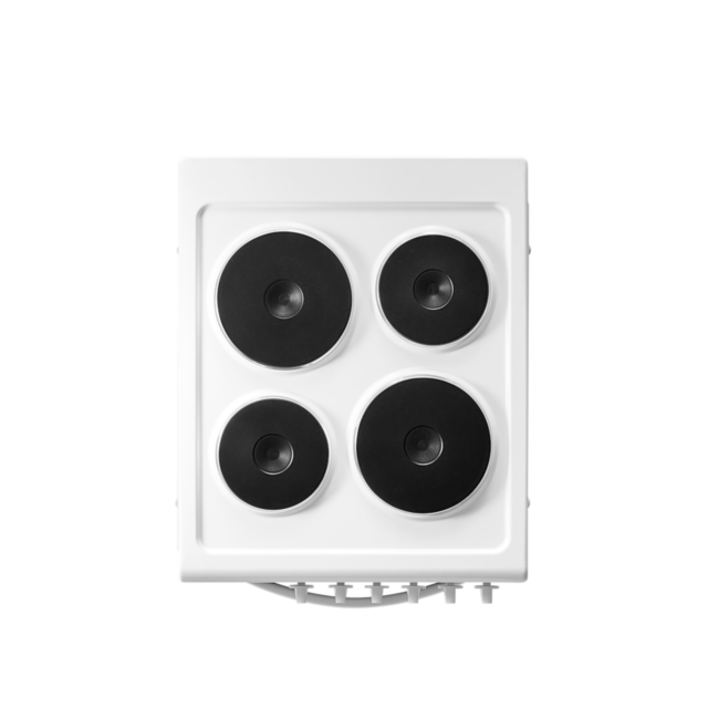 Midea MFO20DME4H109-WH 50cm Single Oven FS Cooker with Sealed Plates - White - A Rated