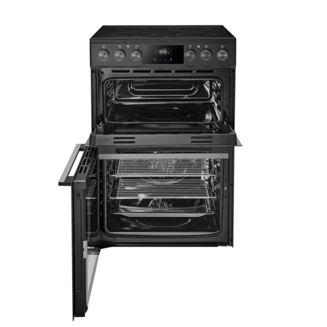Midea MFO24EME4R118-BK 60cm Double Oven FS Cooker with Ceramic Hob - Black - AA Rated