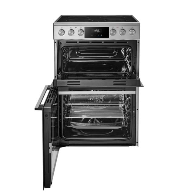 Midea MFO24EME4R118-SS 60cm Double Oven FS Cooker with Ceramic Hob - Stainless Steel - AA Rated