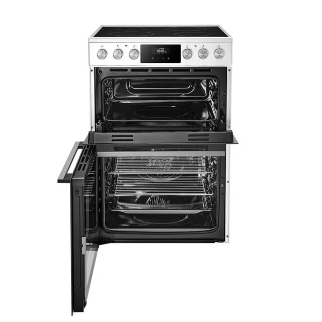Midea MFO24EME4R118-WH 60cm Double Oven FS Cooker with Ceramic Hob - White - AA Rated