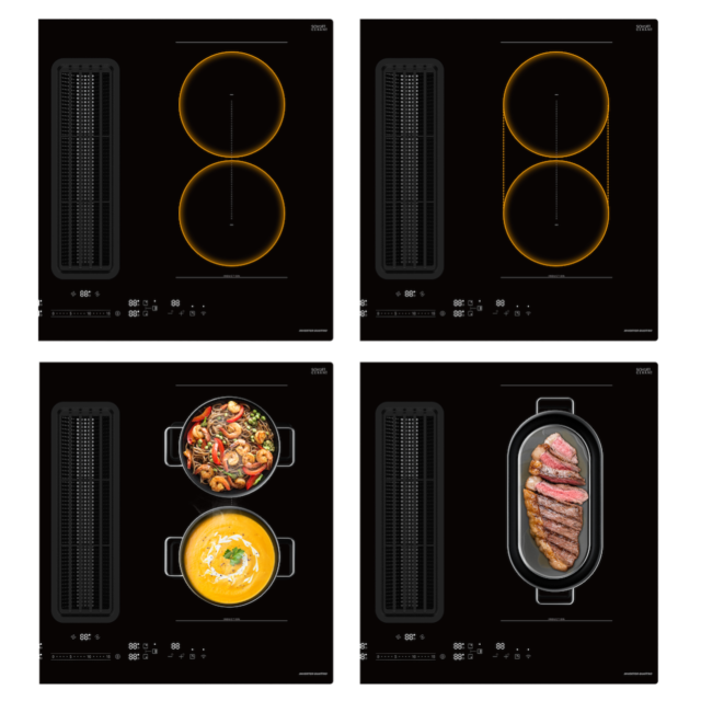 Midea Even Pro MIH7480Y225GKH1 80cm Induction Extractor Hob - Black