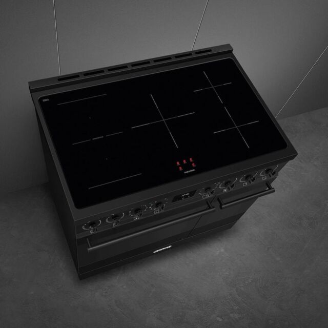 Smeg C92IPN2 90cm Classic Pyrolytic Induction Range Cooker - Matt Black