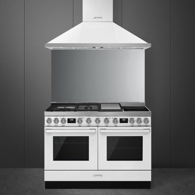 Smeg CPF120IGMPWH 120cm Portofino Dual Fuel Range Cooker, White