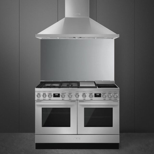 Smeg CPF120IGMPX 120cm Portofino Dual Fuel Range Cooker, Stainless Steel