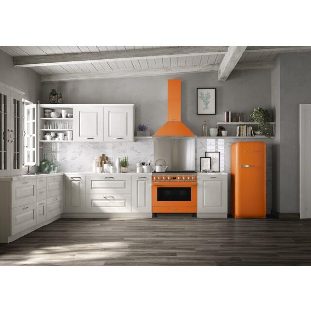 Smeg CPF9GPOR 90cm Portofino Dual Fuel Range Cooker, Orange