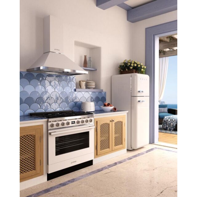 Smeg CPF9GPWH 90cm Portofino Dual Fuel Range Cooker, White