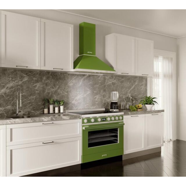 Smeg CPF9IPOG 90cm Portofino Electric Range Cooker, Olive Green