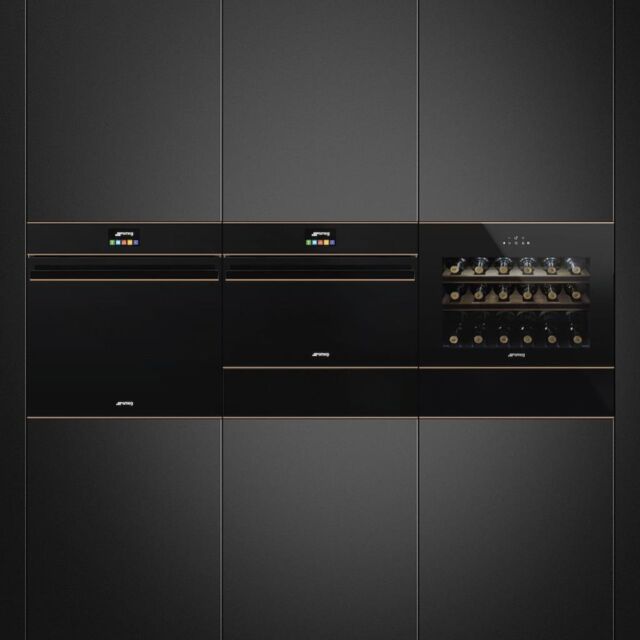 Smeg CPS615NR 15cm Height Dolce Stil Novo Sommelier Drawer, Black and Copper