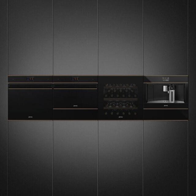 Smeg CPS615NR 15cm Height Dolce Stil Novo Sommelier Drawer, Black and Copper