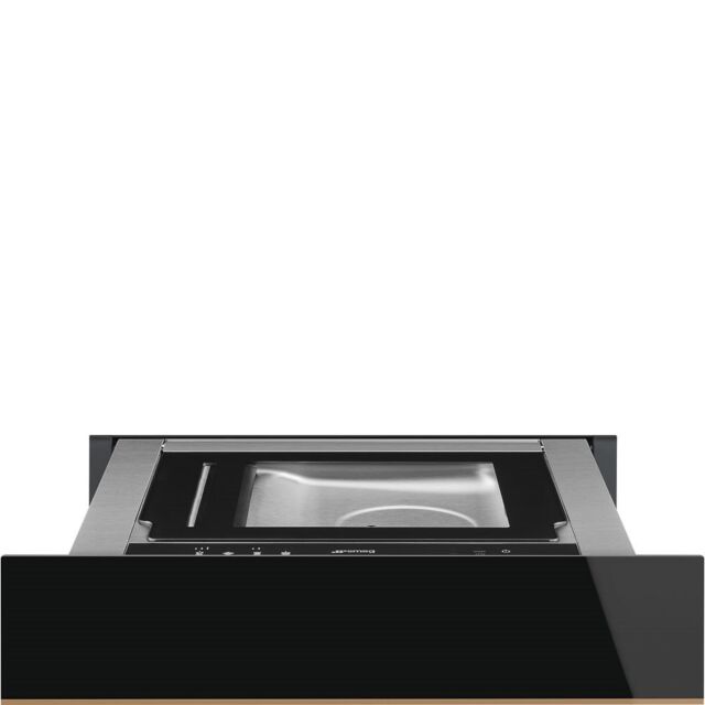 Smeg CPV615NR 15cm Height Dolce Stil Novo Vacuum Drawer, Black Glass