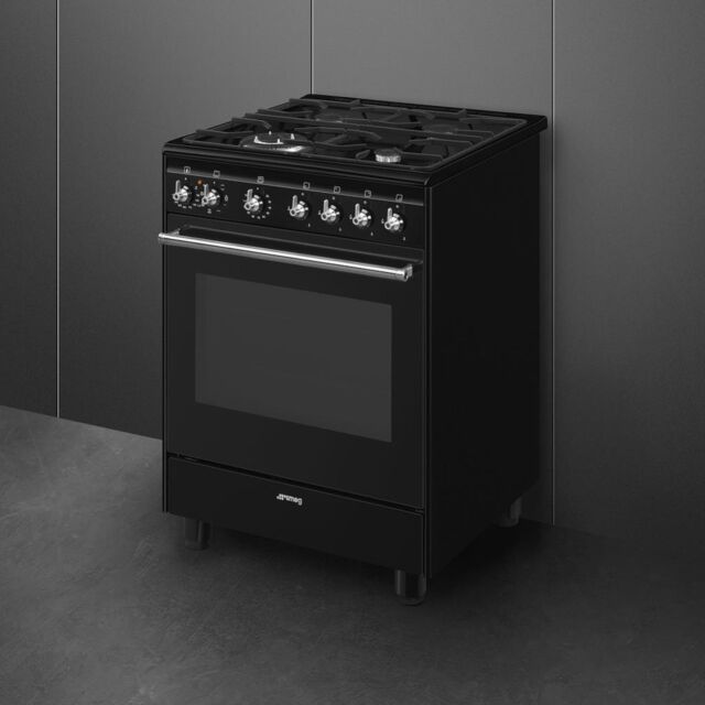 Smeg CX61GMBL 60Cm Concet Dual Fuel Cooker - Black