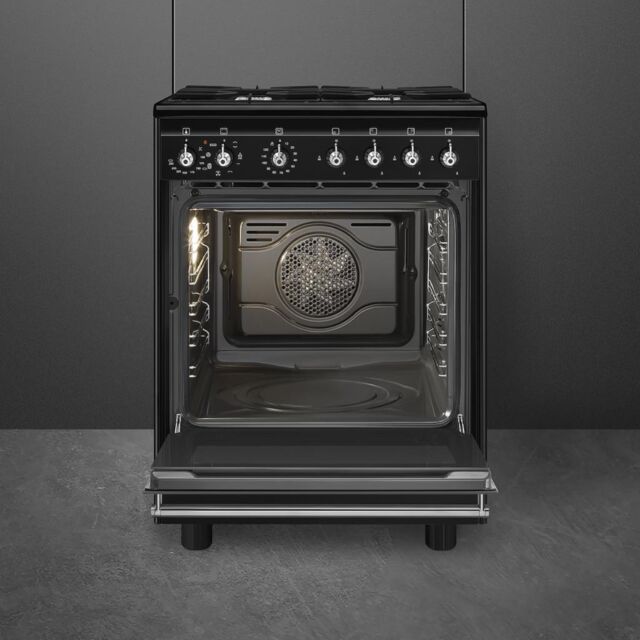 Smeg CX61GMBL 60Cm Concet Dual Fuel Cooker - Black