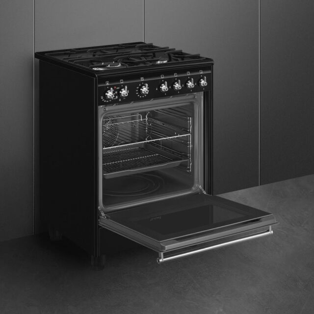 Smeg CX61GMBL 60Cm Concet Dual Fuel Cooker - Black