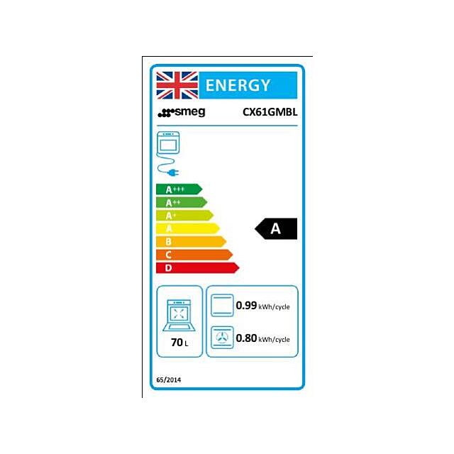 Smeg CX61GMBL 60Cm Concet Dual Fuel Cooker - Black