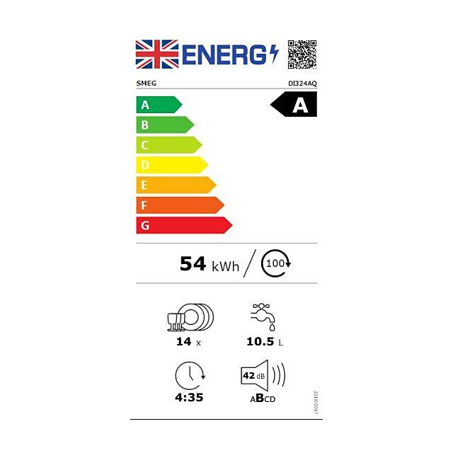 Smeg DI324AQ 60cm Integrated Dishwasher