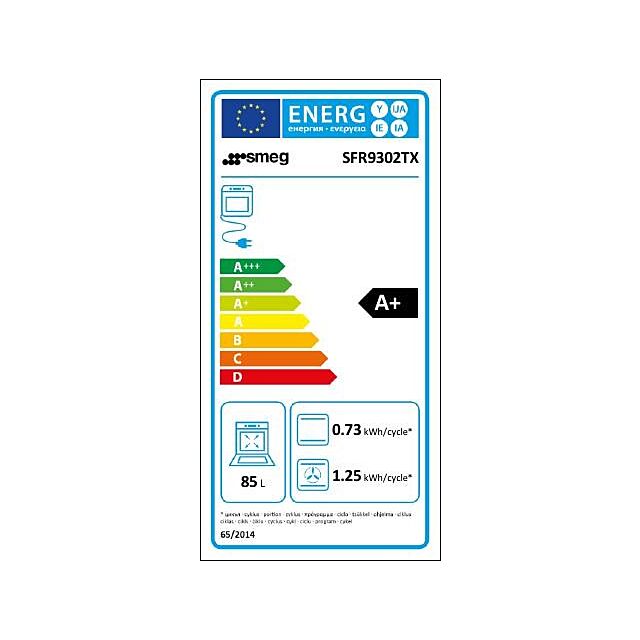 Smeg SFR9302TX Reduced Height 90cm Built-In Thermo-Ventilated Oven
