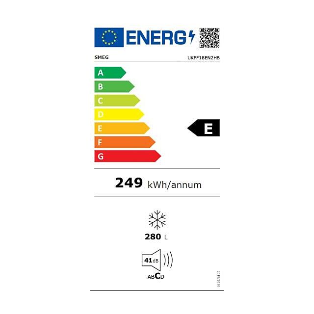 Smeg UKFF18EN2HB 60cm Freestanding No Frost Freezer, Black