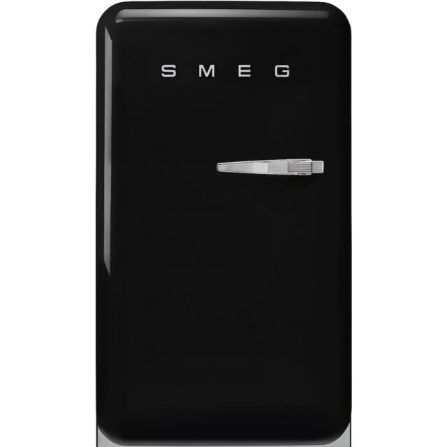 Smeg FAB10LBL6 Retro Mini Fridge Left Hand Hinge - Black