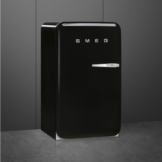 Smeg FAB10LBL6 Retro Mini Fridge Left Hand Hinge - Black