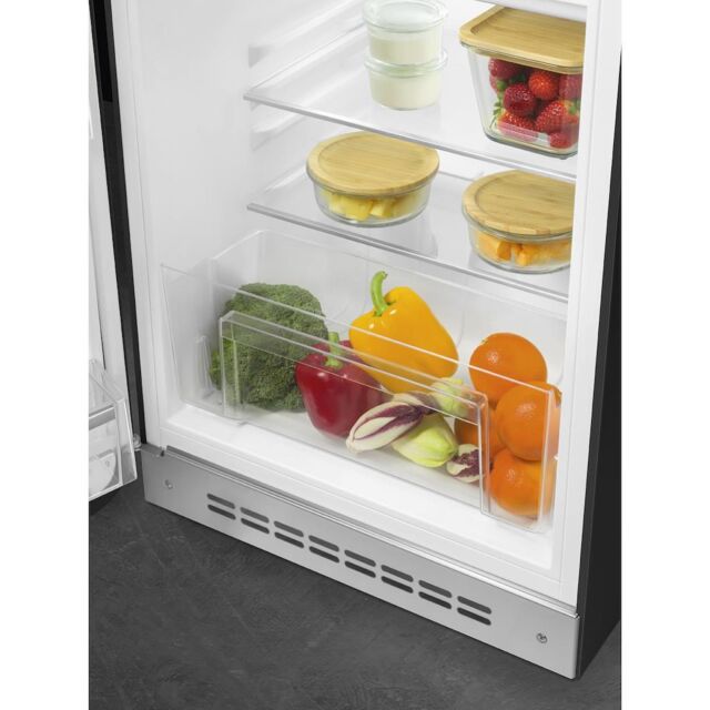 Smeg FAB10LBL6 Retro Mini Fridge Left Hand Hinge - Black