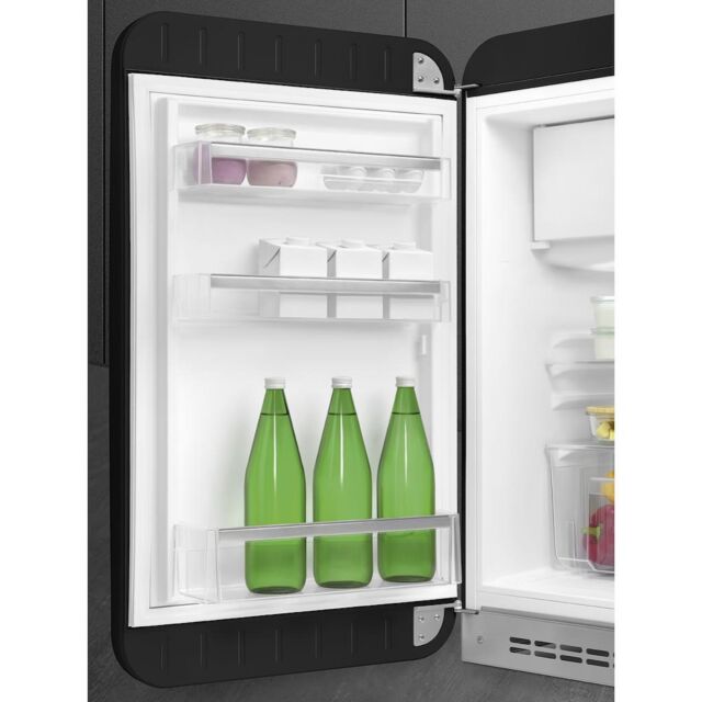 Smeg FAB10LBL6 Retro Mini Fridge Left Hand Hinge - Black