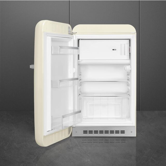 Smeg FAB10LCR6 Retro Mini Fridge Left Hand Hinge - Cream