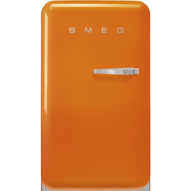 Smeg FAB10LOR6 Retro Mini Fridge Left Hand Hinge - Orange