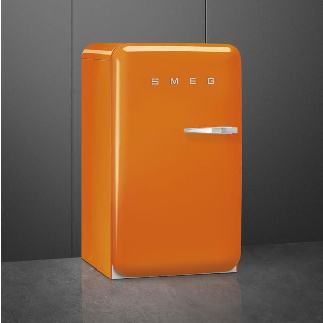 Smeg FAB10LOR6 Retro Mini Fridge Left Hand Hinge - Orange