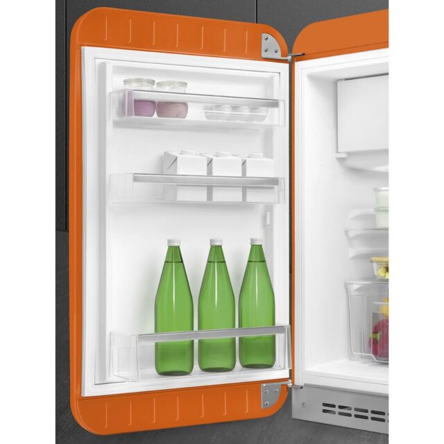 Smeg FAB10LOR6 Retro Mini Fridge Left Hand Hinge - Orange
