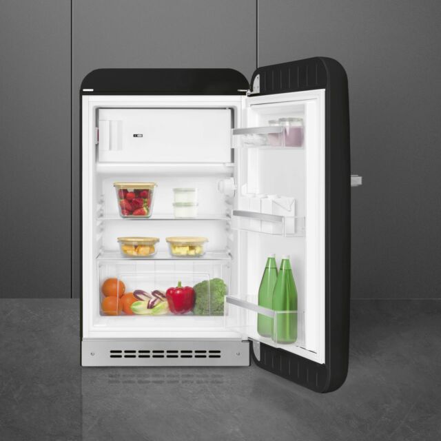 Smeg FAB10RBL6 Retro Mini Fridge Right Hand Hinge - Black