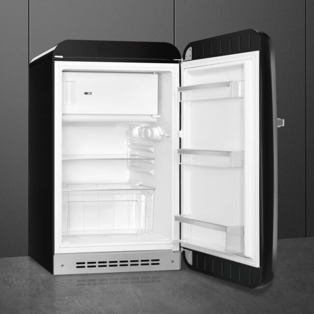 Smeg FAB10RBL6 Retro Mini Fridge Right Hand Hinge - Black