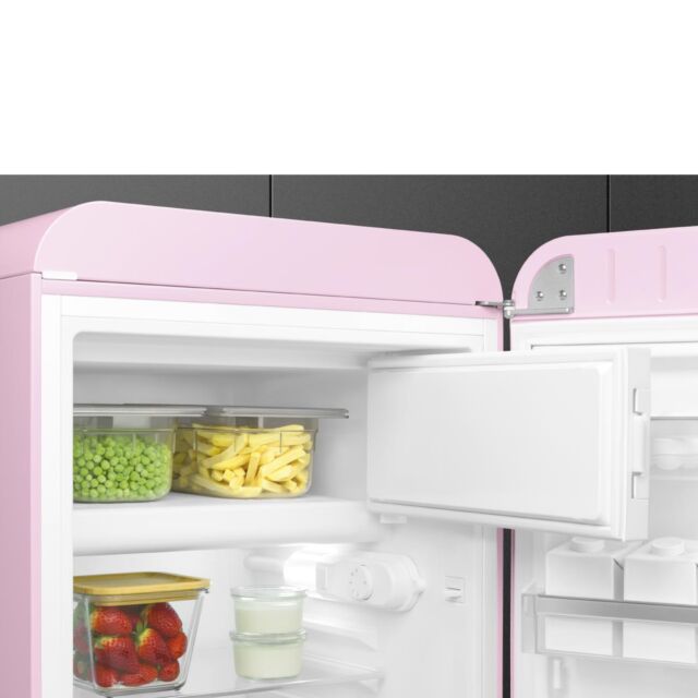 Smeg FAB10RPK6 Retro Mini Fridge Right Hand Hinge - Pink